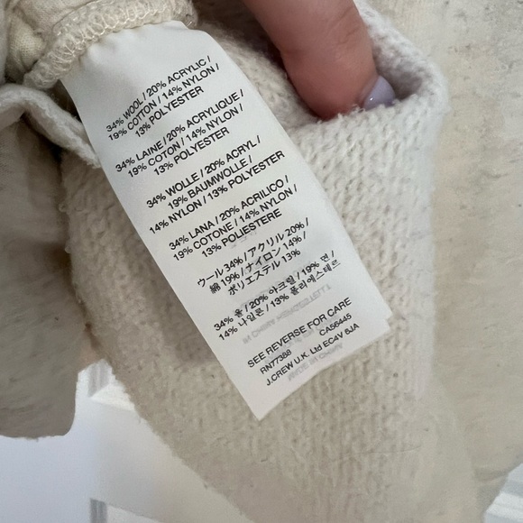 J Crew Funnel Neck Heavyweight Wool Blend Sweatshirt  size M - Picture 3 of 4